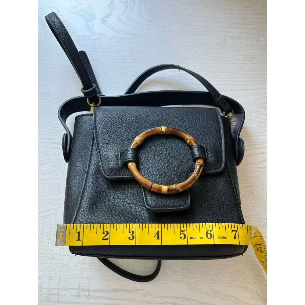 Free People Carrie Circle Crossbody Bag In Black Small NEW Boho
